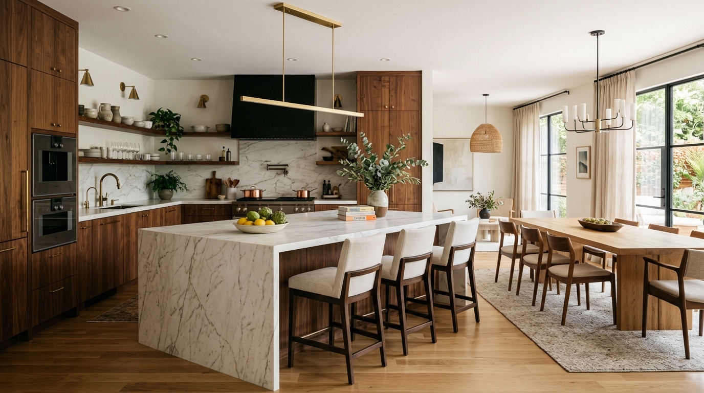Newly renovated luxury kitchen and dining space